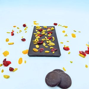 Tablette Noir « La Randonneuse » (pistache, raisin blond, cramberrie)